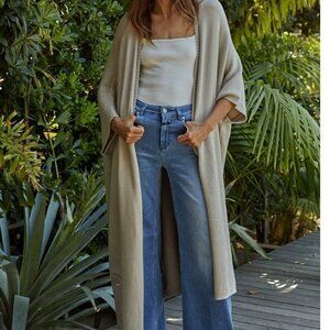 By Together Harmony Knit Maxi Cardigan | Stone Small/medium